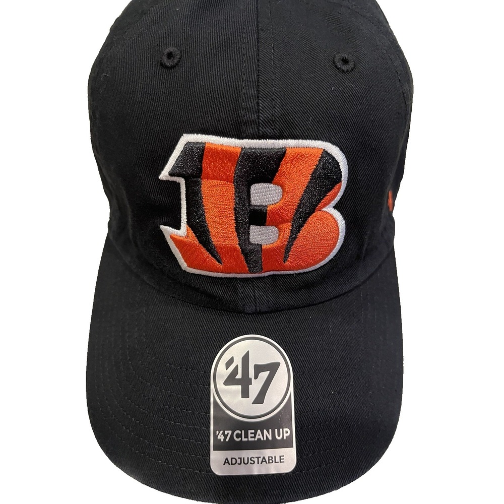 '47 Cincinnati Bengals Clean Up Black‎ Orange Adjustable Strap Hat Dad Cap NWT